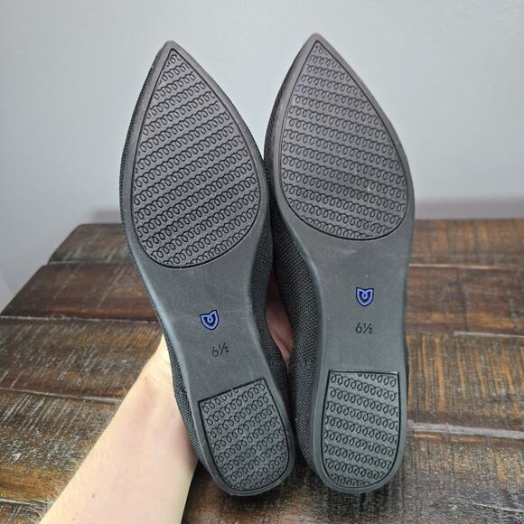 NEW Rothys The Point II Womens 6.5 Flats Slip On Ballet Shoes Black Blue - Picture 9 of 11